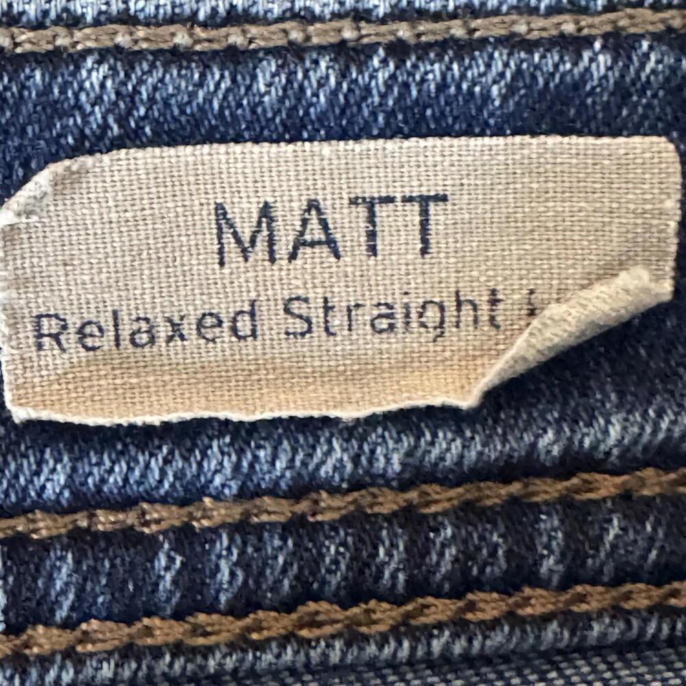 Mavi Matt Jeans Mens 32x32 Blue Relaxed Straight Stretch Denim Medium Wash - Picture 6 of 10